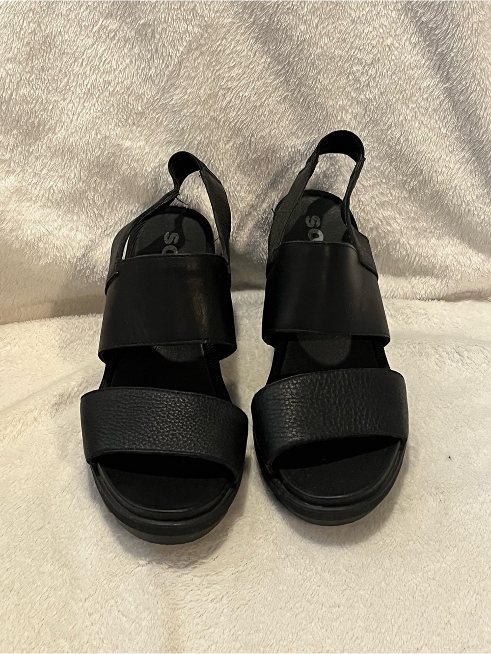 Sorel Black Women's Slingback Comfort Sandals Size 8 Excellent Condition